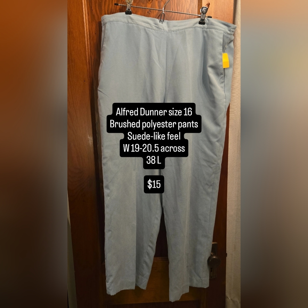 Alfred Dunner Light Blue Brushed Pants